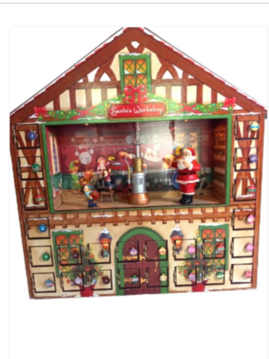 Mr. Christmas Other - Mr Christmas 2012 Santa’s Workshop Animated Advent Calendar Complete w Ornaments
